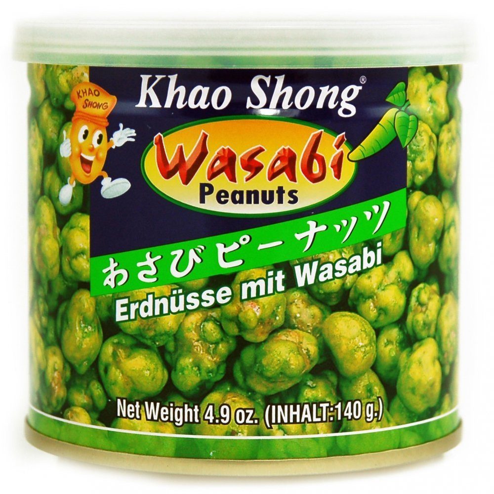 Khao Shong Knabberei, Khao Shong Erdnüsse Wasabi Snack Kultur für Schärfeerprobte 140g