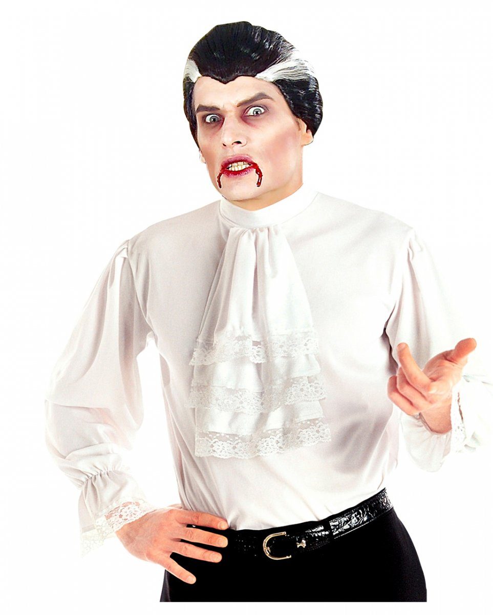 Horror-Shop Vampir-Kostüm Weißes Rüschenhemd mit Jabot XL als Kostümzubehör günstig online kaufen