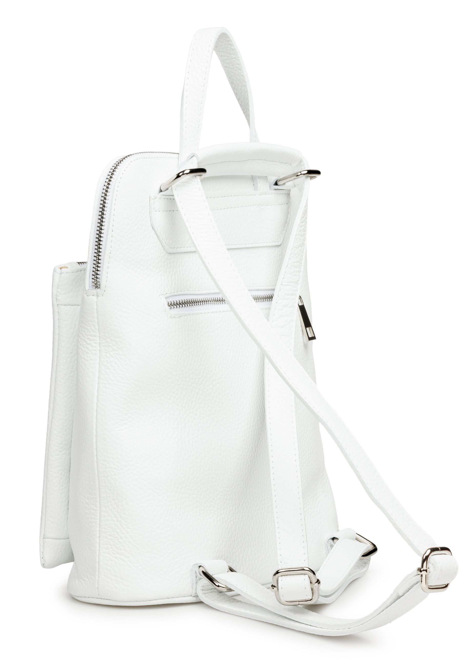 Caspar Schultertasche 2in1 Damen Leder Backpack in 2 Größen - PREMIUM LINE - Modell No.826, casual, leicht & unempfindlich - 100% Echtleder - Handmade in Italy