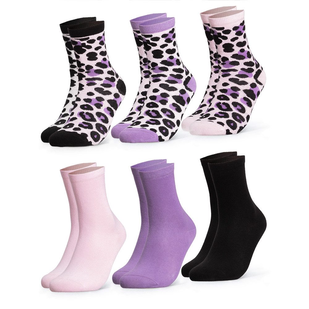 OCCULTO Basicsocken Damen Leo Socken 6er Pack (Modell: Leonie) (6-Paar)