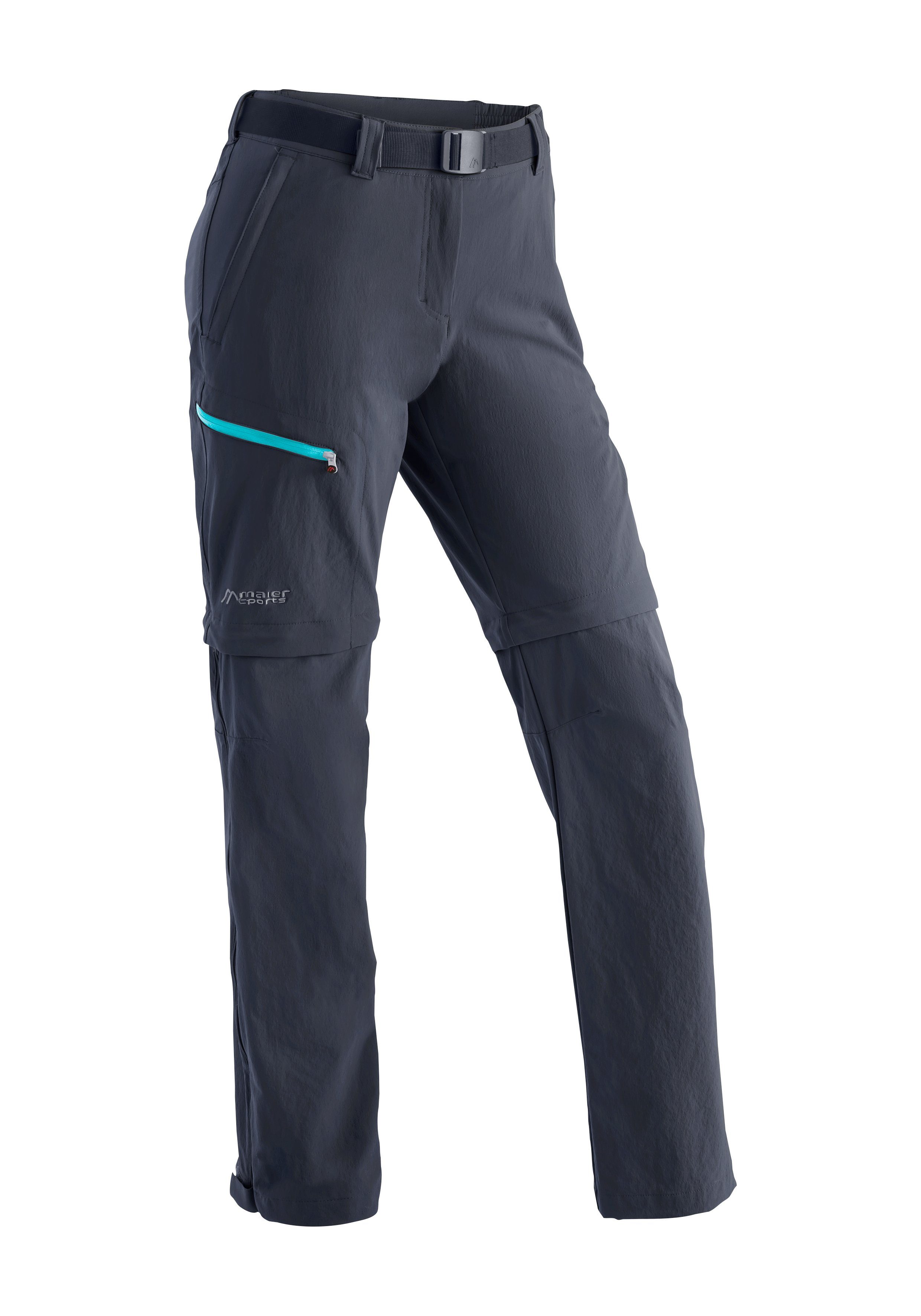 Maier Sports Funktionshose Nata Damen zipp-off Wanderhose, atmungsaktive Outdoor-Hose dunkelblau | Outdoorhosen