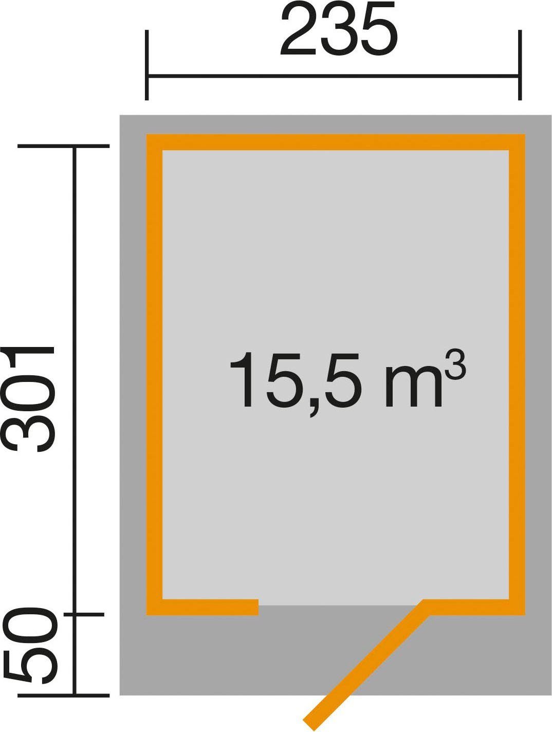 172, weka 275x375 Designhaus BxT: Gartenhaus cm