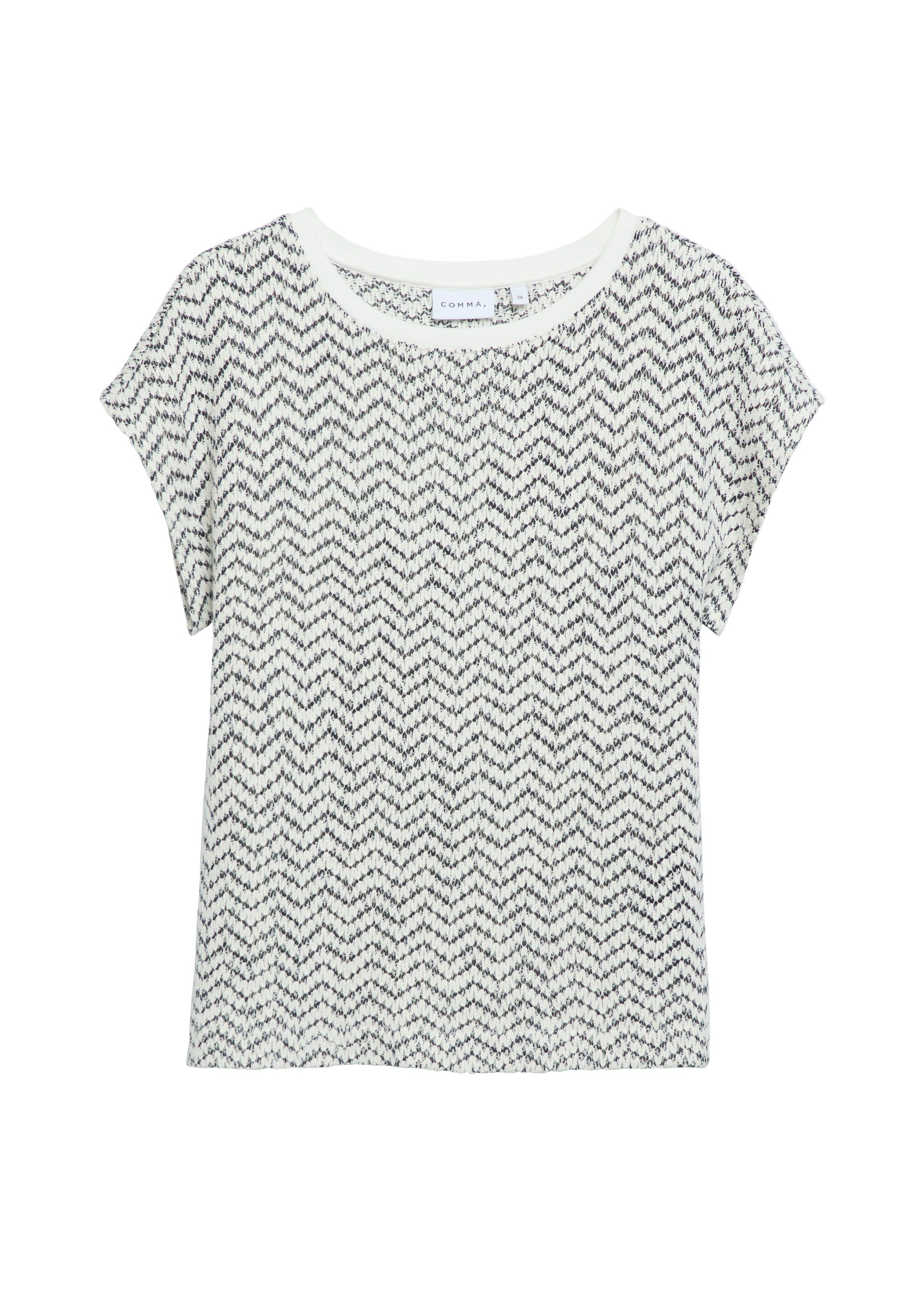 comma Sweatshirt Sweatshirt Shirt aus Strukturjersey