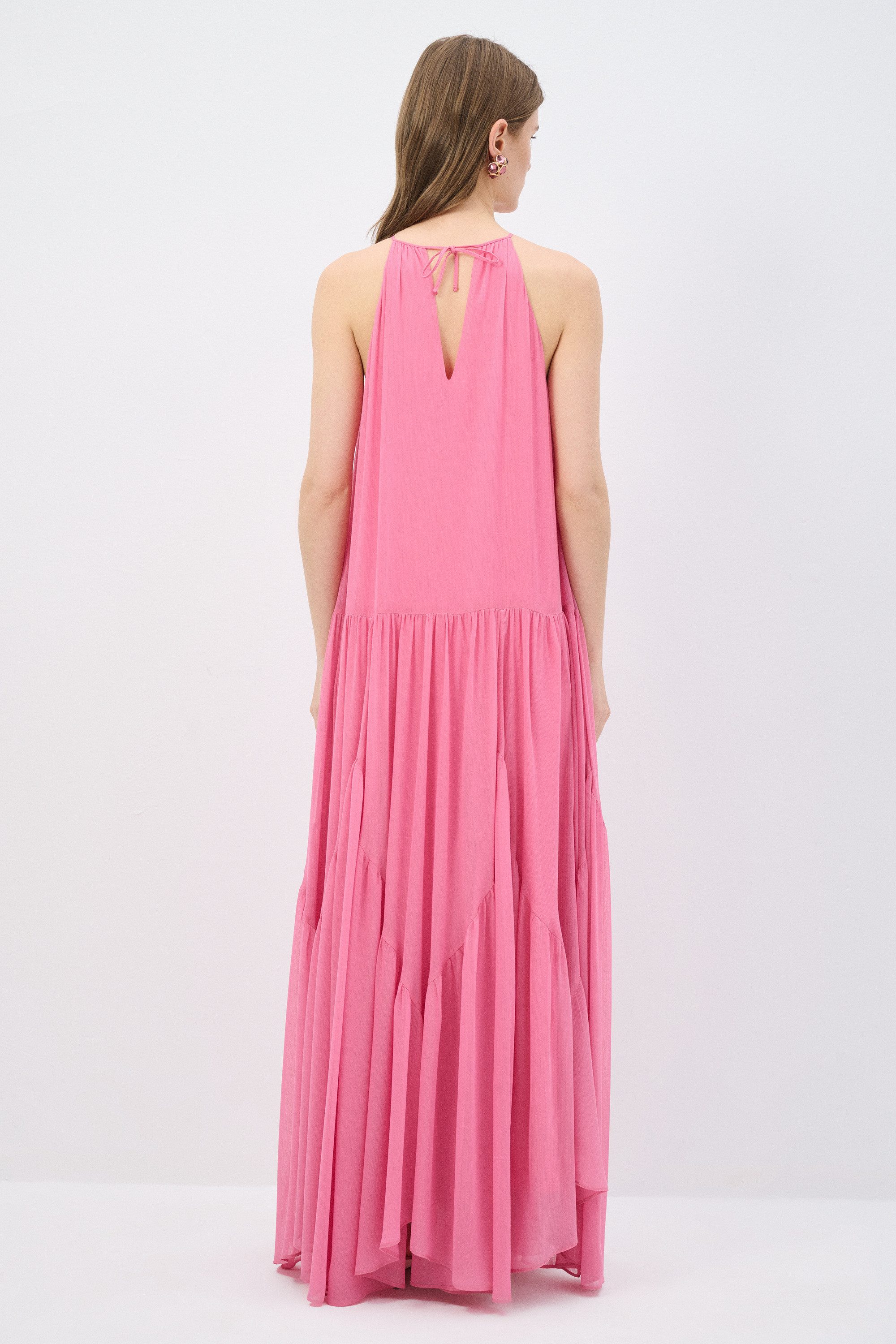 adL Maxikleid Plissiertes Neckholder-Maxikleid