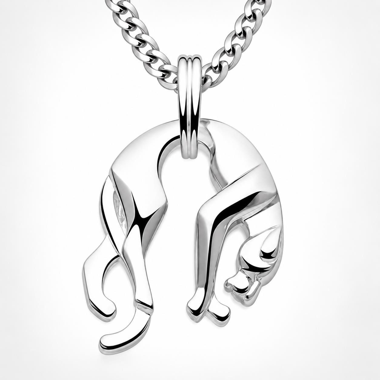 Kettenanhänger Panther Anhänger Royal 925er Sterling Silber, Ösensenbreite 5mm