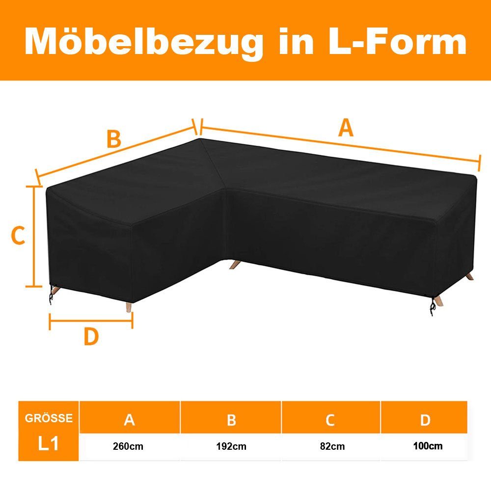 Rosnek Gartenmöbel-Schutzhülle Sofa Schutzhülle,L Form Regenschutz, günstig online kaufen