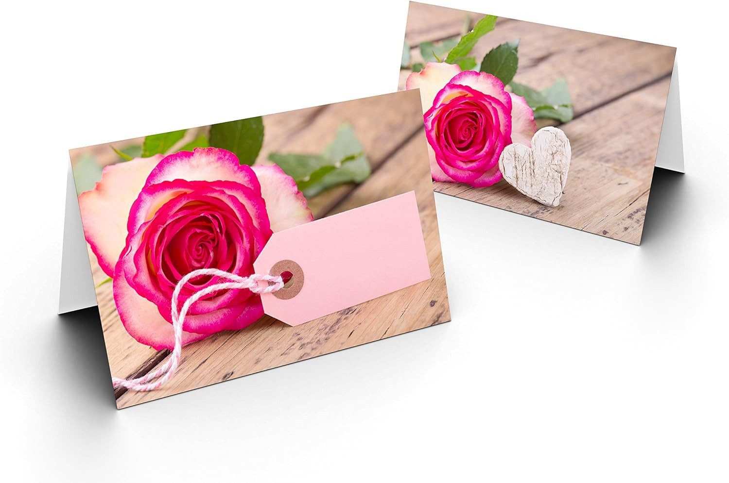 Briefumschläge24Plus Papierdekoration Papierdekoration Platzkarte Rose Feuerrot 50 Stück