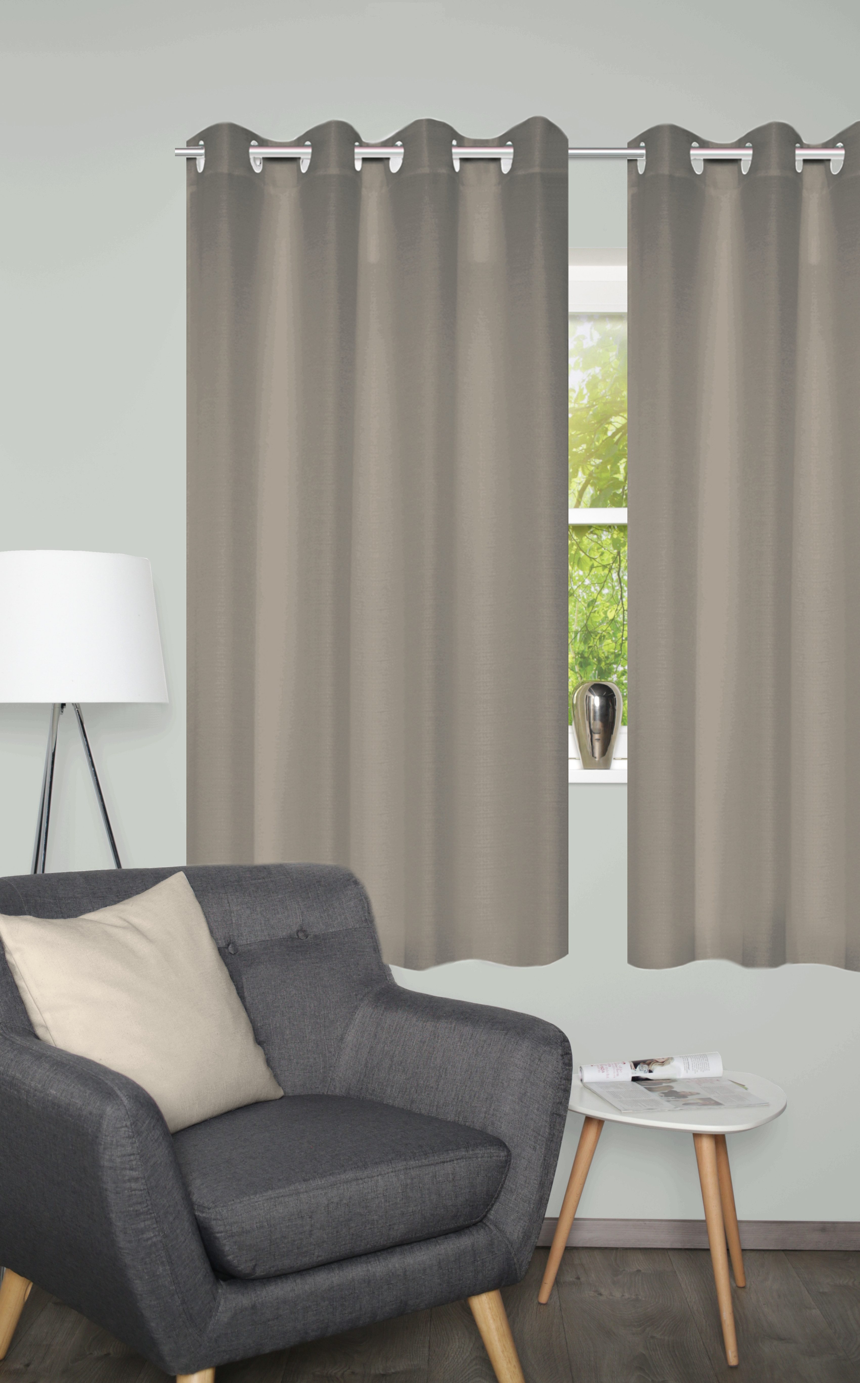Home Basics Vorhang BENOGA 2er SET (2 St), Ösen, blickdicht, SET, Ösenschal, Uni, Dekostruktur