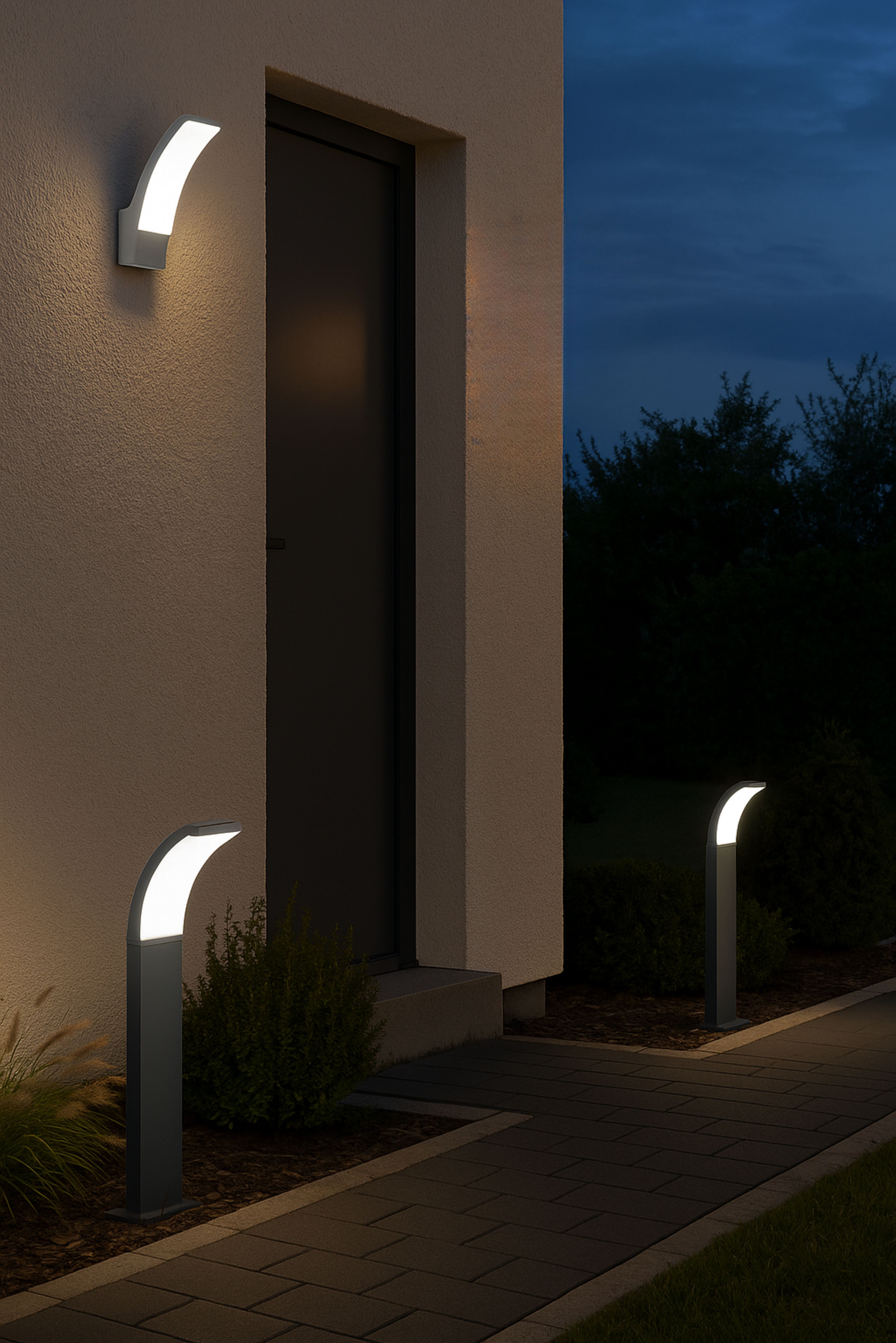 lightling Außen-Wandleuchte LED Bea, Druckguss Aluminium, Wandmontage, IP44 Outdoor, ohne Bewegungsmelder, LED fest integriert, Tageslichtweiß