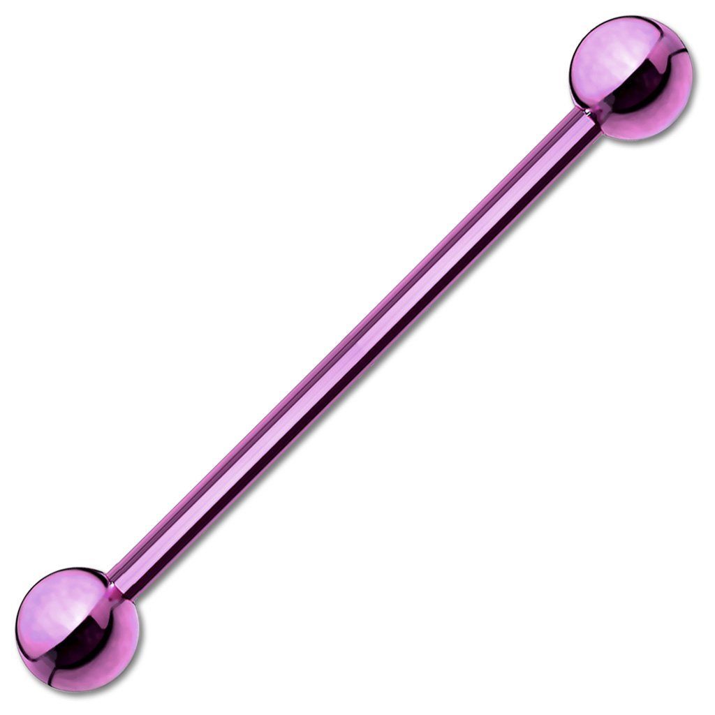 viva-adorno Piercing-Set Barbell Piercing x 5mm (1-tlg), Ohrpiercing x Cartilage Stecker Edelstahl Stab Industrialpiercing 1,6 38 Violett