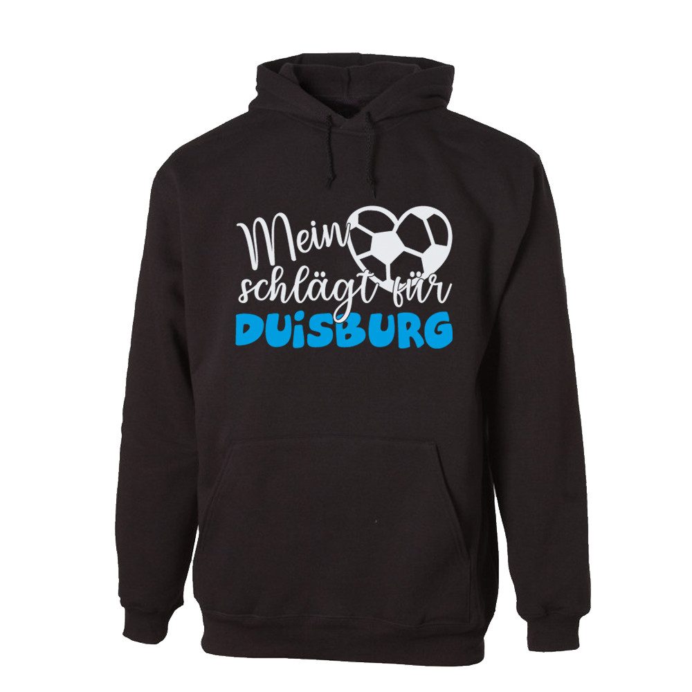 G-graphics Hoodie Mein Herz schlägt für Duisburg Unisex Pullover mit einem Motiv für den echten Fan