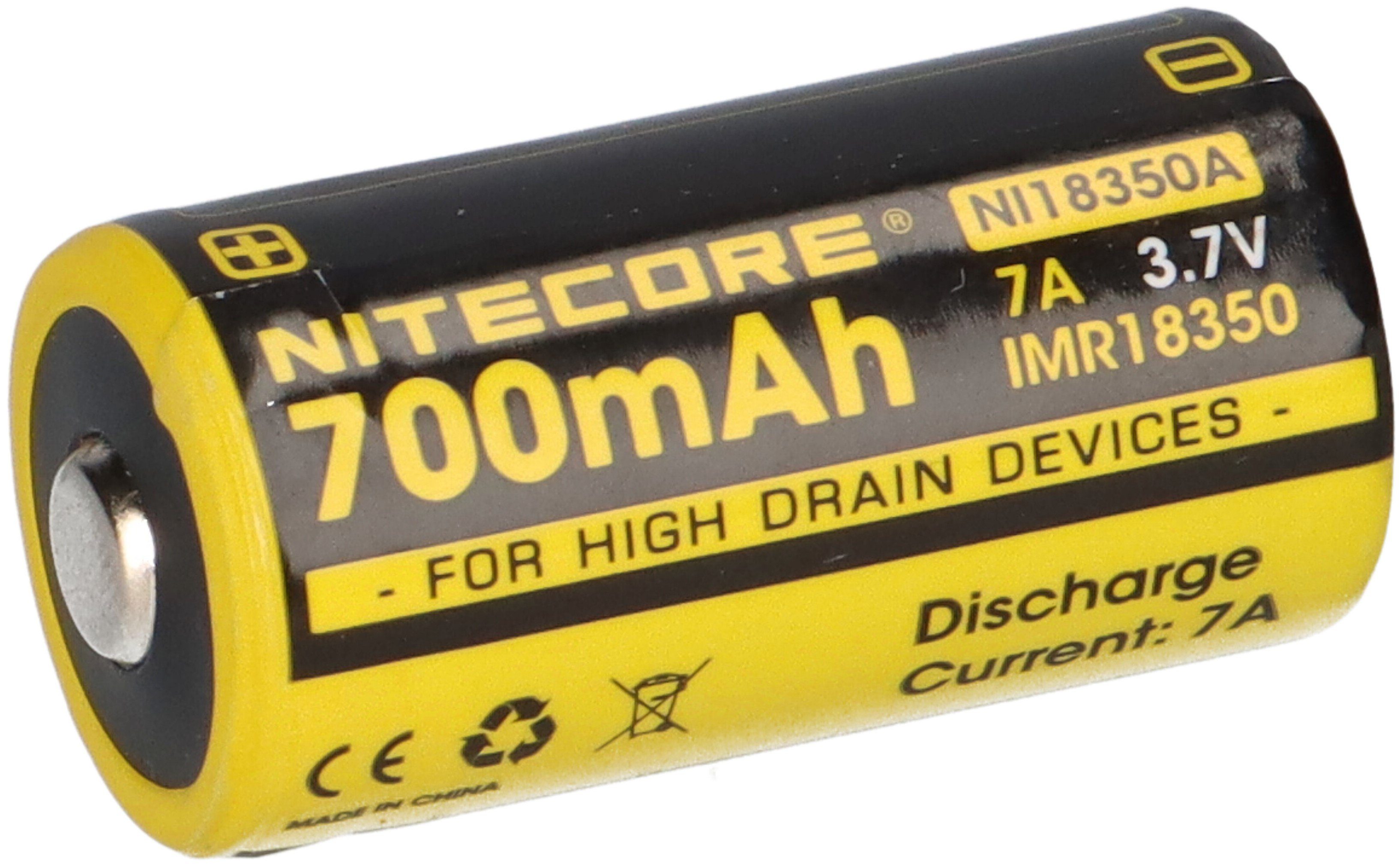Nitecore Nitecore Li-Ion Akku Typ 18350 IMR (NI18350A) 700mAh für Leuchten Akku