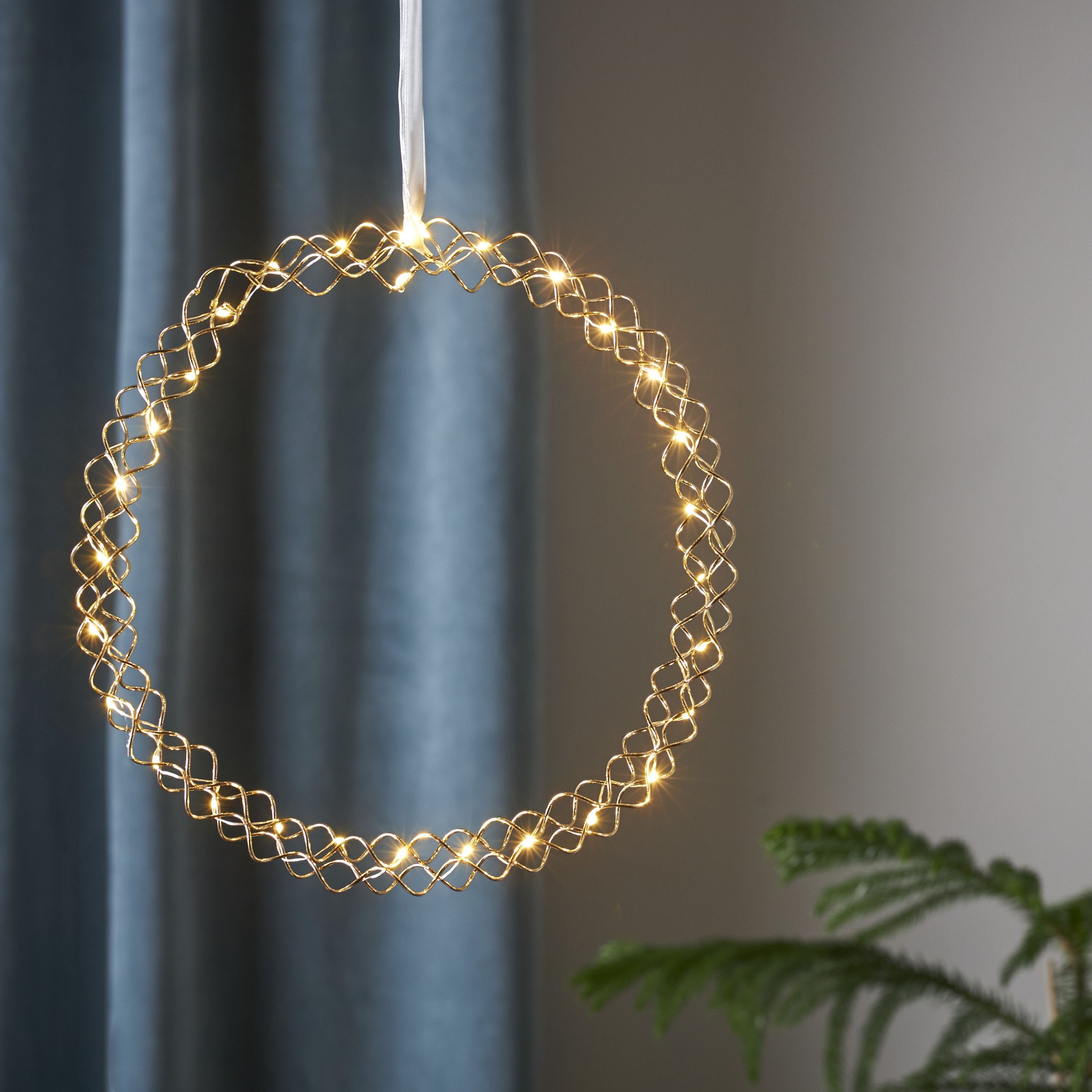 LED messing, TRADING "Hoop", Ø, 30cm STAR Dekokranz 30 w/w LED-Kranz