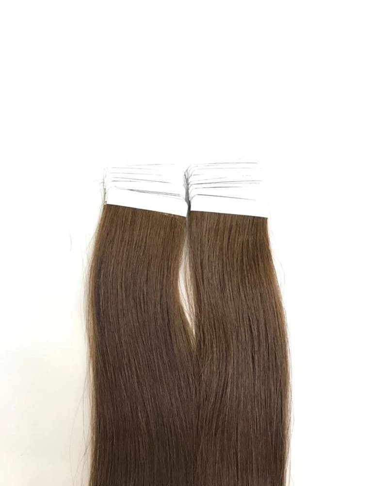 Haarwelten Deluxe Hair Extensions Echthaar-Extension Tape in Hair Echthaartapes, dunkelblond, Remy Haar für Haarextensions, 100% Echthaartresse für Extensions als Tape