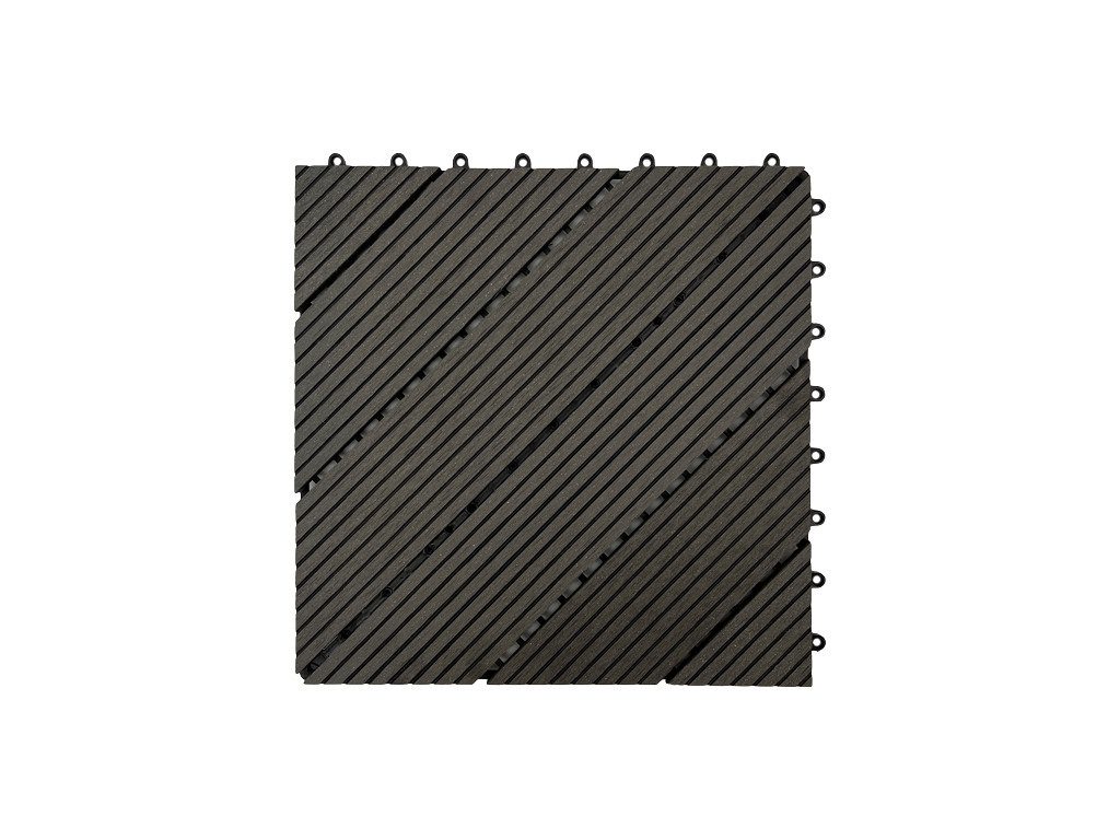 Outgarden Terrassenplatte WPC-Fliese Diagonal Dunkelgrau, WPC 30x30, Dunkelgrau