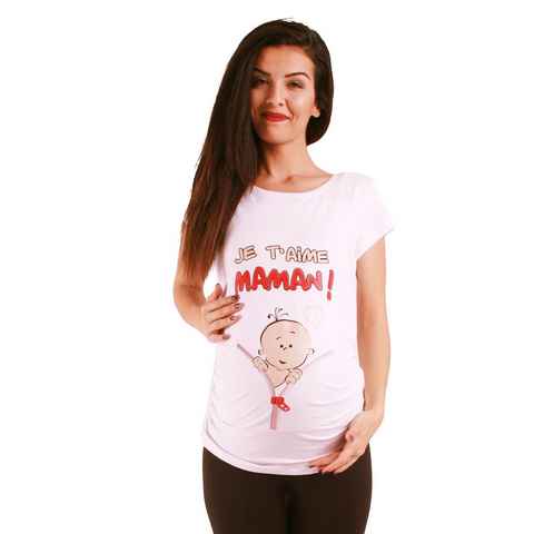 M.M.C. Umstandsshirt Je t’aime maman mit Motiv