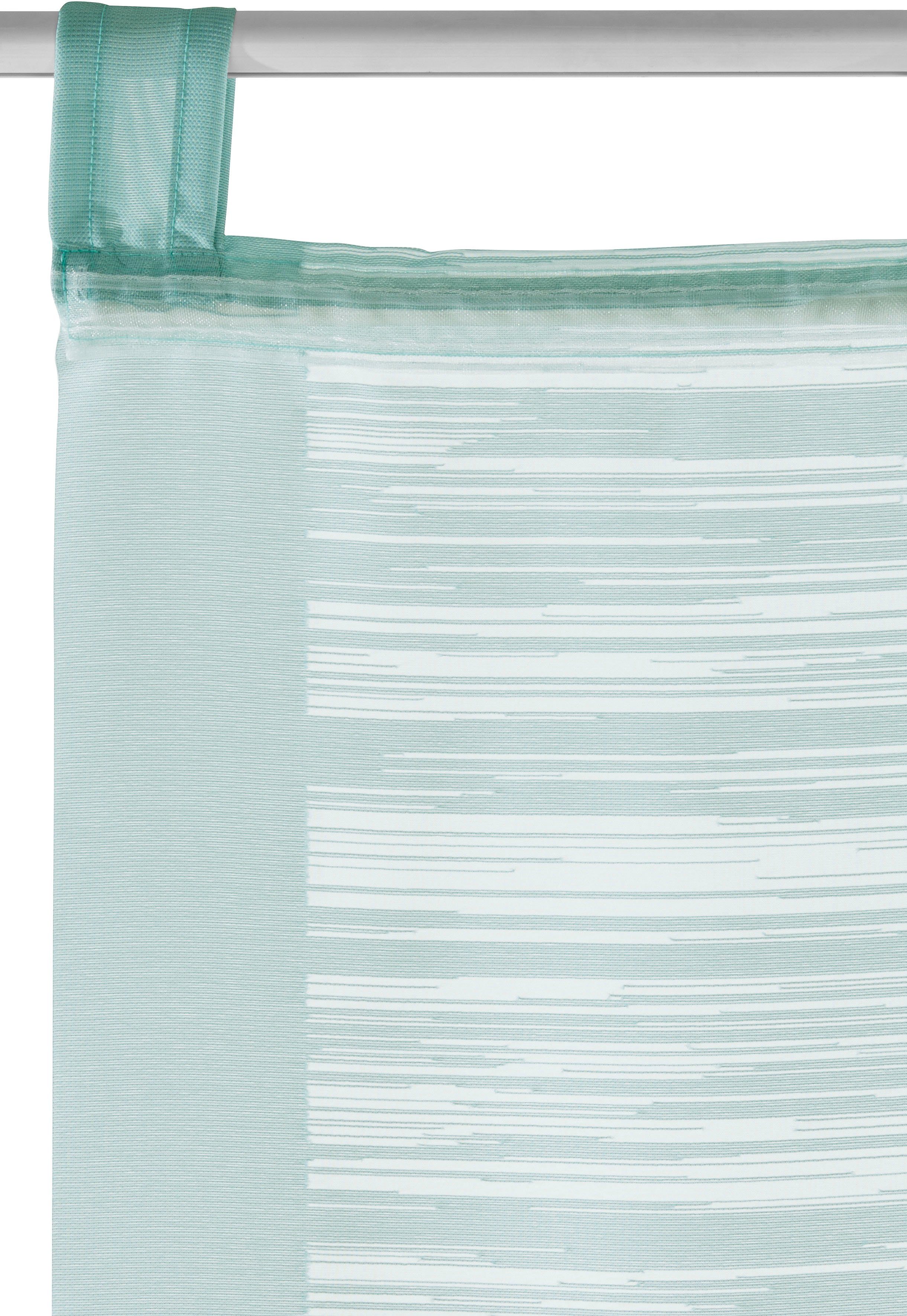 Neutex for you! Schiebegardine Padova (1 St), Schlaufen, halbtransparent, Scherli, inkl. Beschwerungsstange, Halbtransparent, Fransen-Effekt, modern – Bild 5 von 5