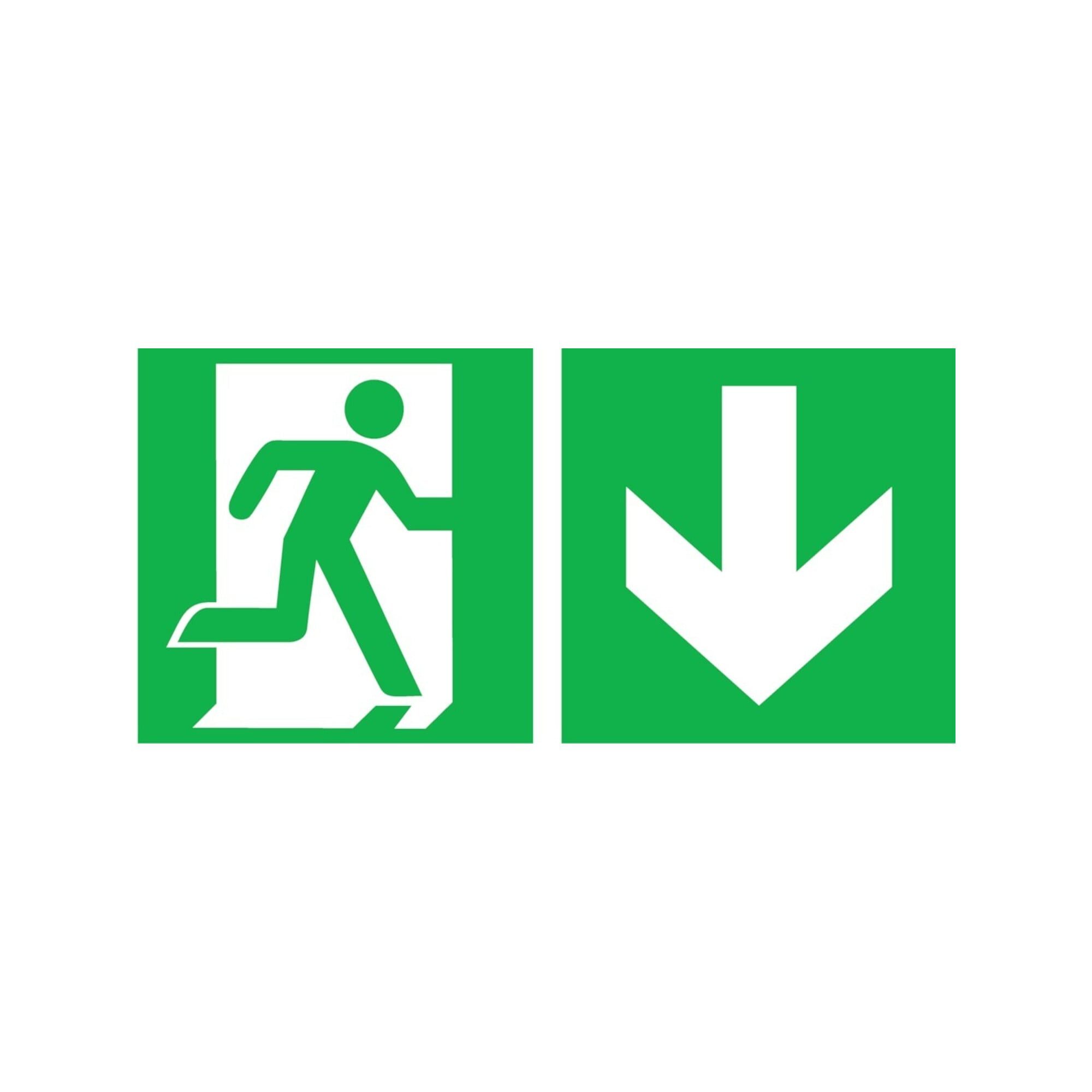 wolk Aufkleber SafetyMarking Fluchtwegschild Folie B400xH200 mm Notausgang rechts mit