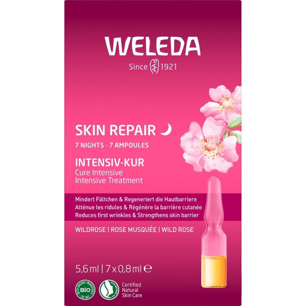 WELEDA Gesichtskur Wildrose - Skin Repair Intensiv-Kur 7 Ampullen 5,6ml
