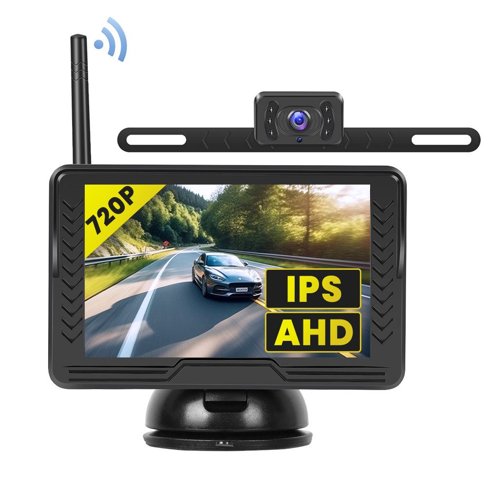5'' IPS-Bildschirm Drahtlose Rückfahrkamera IP69 Wasserdicht Rückfahrkamera
