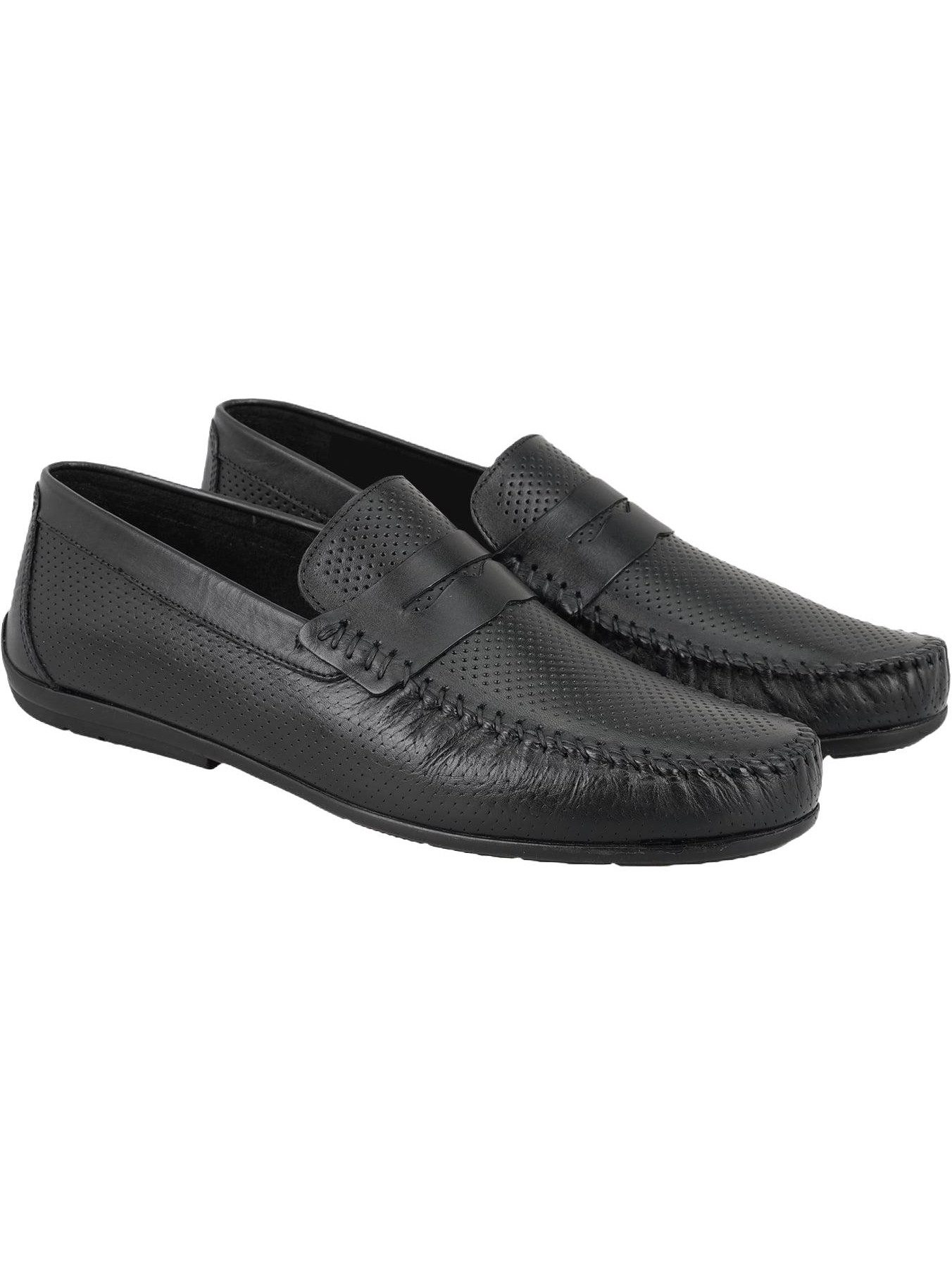 Herren-Lederslipper – Textilfutter, Gummisohle, flacher Absatz Loafer