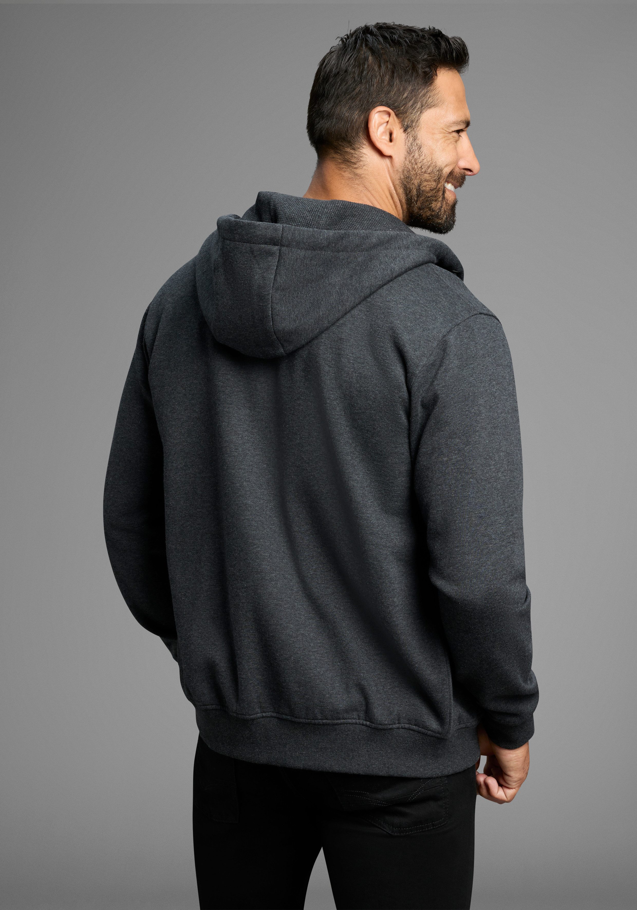 Man's World Kapuzensweatjacke Langarm, mit Print, mit Kapuze, Tasche am Ärm günstig online kaufen