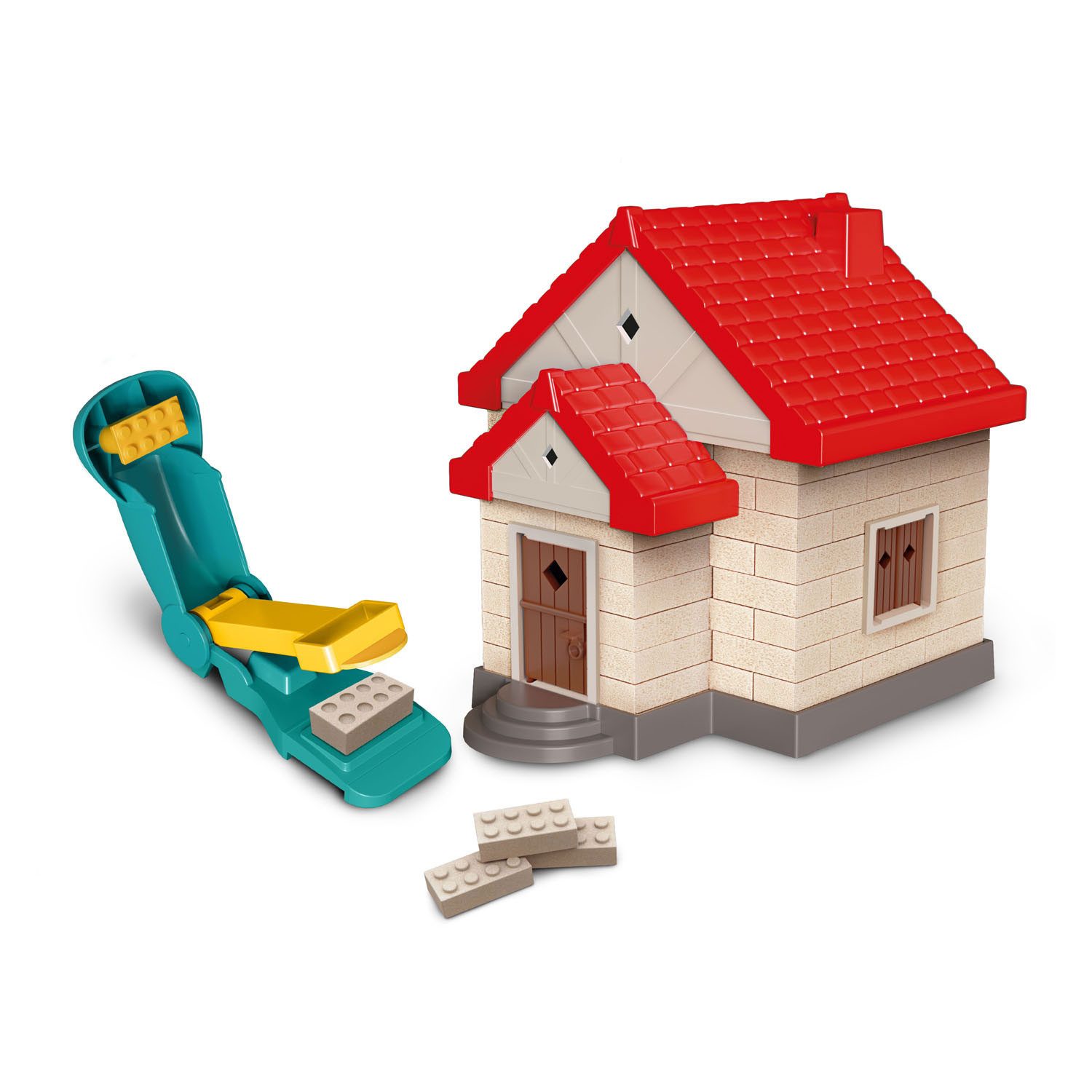 Toi-Toys Kreativset KIDSCOVERY Bausteine-Maschine, Kinderleichte Herstellung von Sandbausteinen