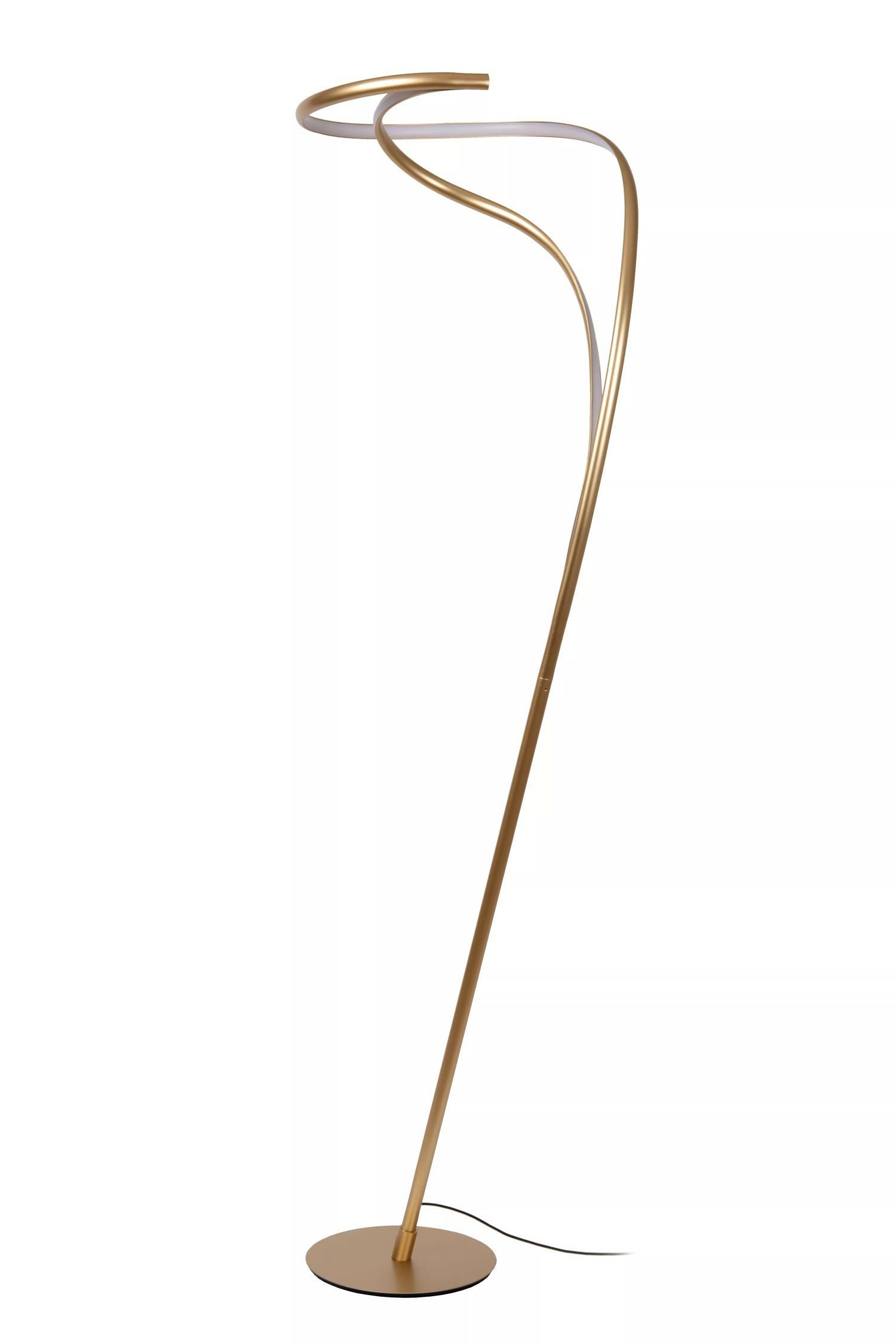 Licht-Erlebnisse Stehlampe HILUR, LED fest integriert, Warmweiß, LED mit Dimmer warmweißes Licht 2700 K 40-2000 lm 180 cm in Gold