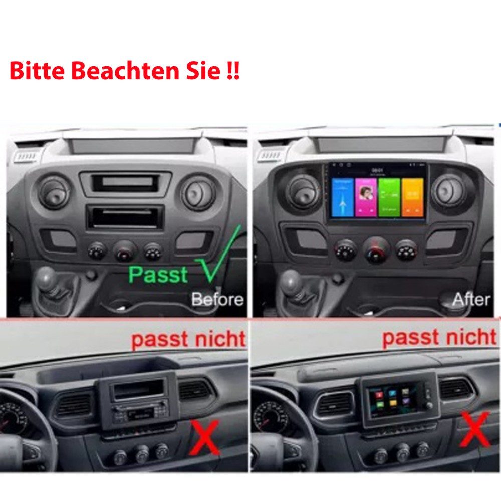 ESSGOO Für Opel Movano B Renault Master 3 Android 15 Carplay GPS Navigationsgerät (Carplay Android Auto Bluetooth FM AM RDS WIFI GPS Navigationsgerät)