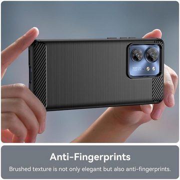 CoolGadget Handyhülle Carbon Handy Hülle für Motorola Edge 40 6,55 Zoll, robuste Telefonhülle Case Schutzhülle für Motorola Edge 40 Hülle