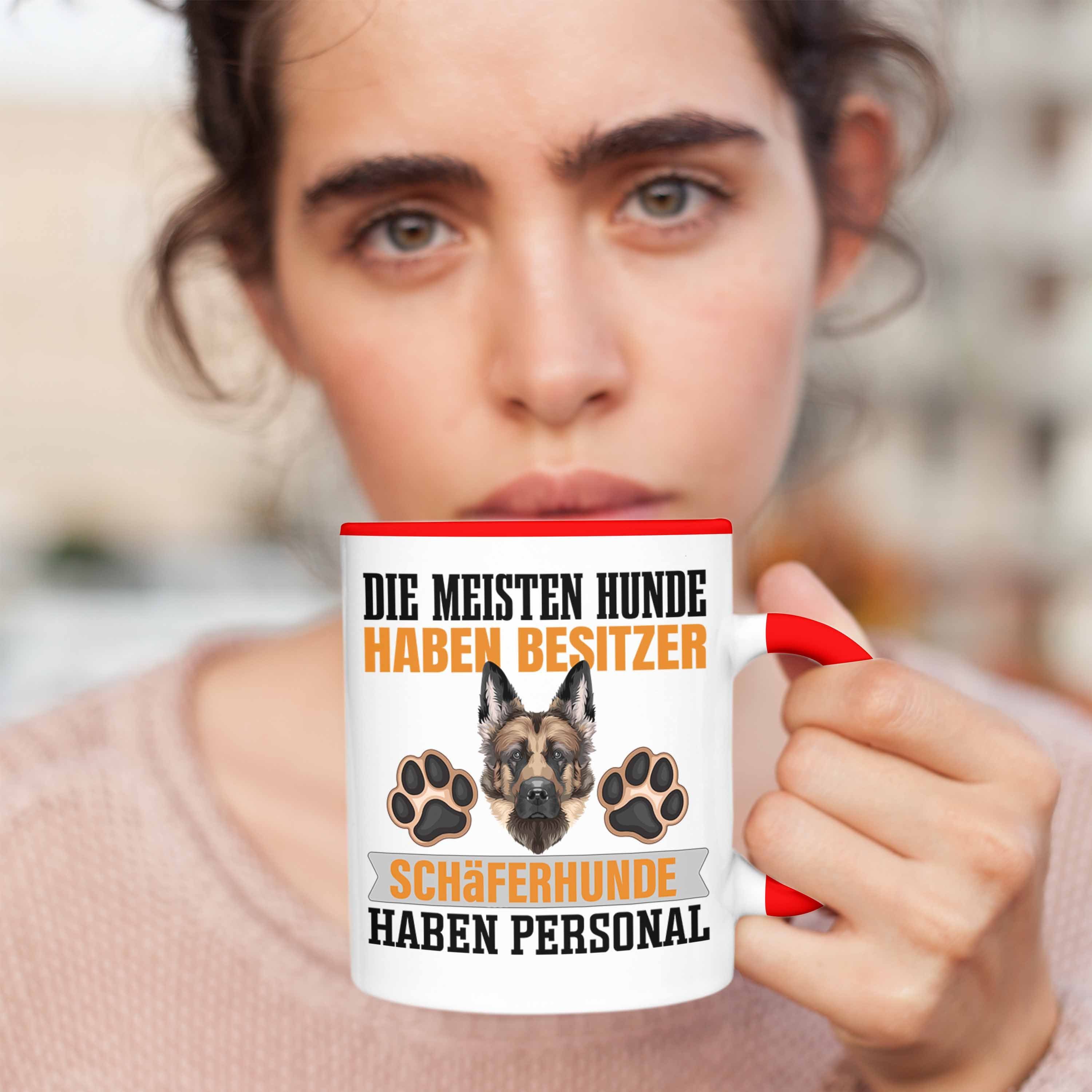 Schäferhund Rot Tasse Besitzer Besit Spruch Tasse Trendation Geschenkidee Lustiger Geschenk