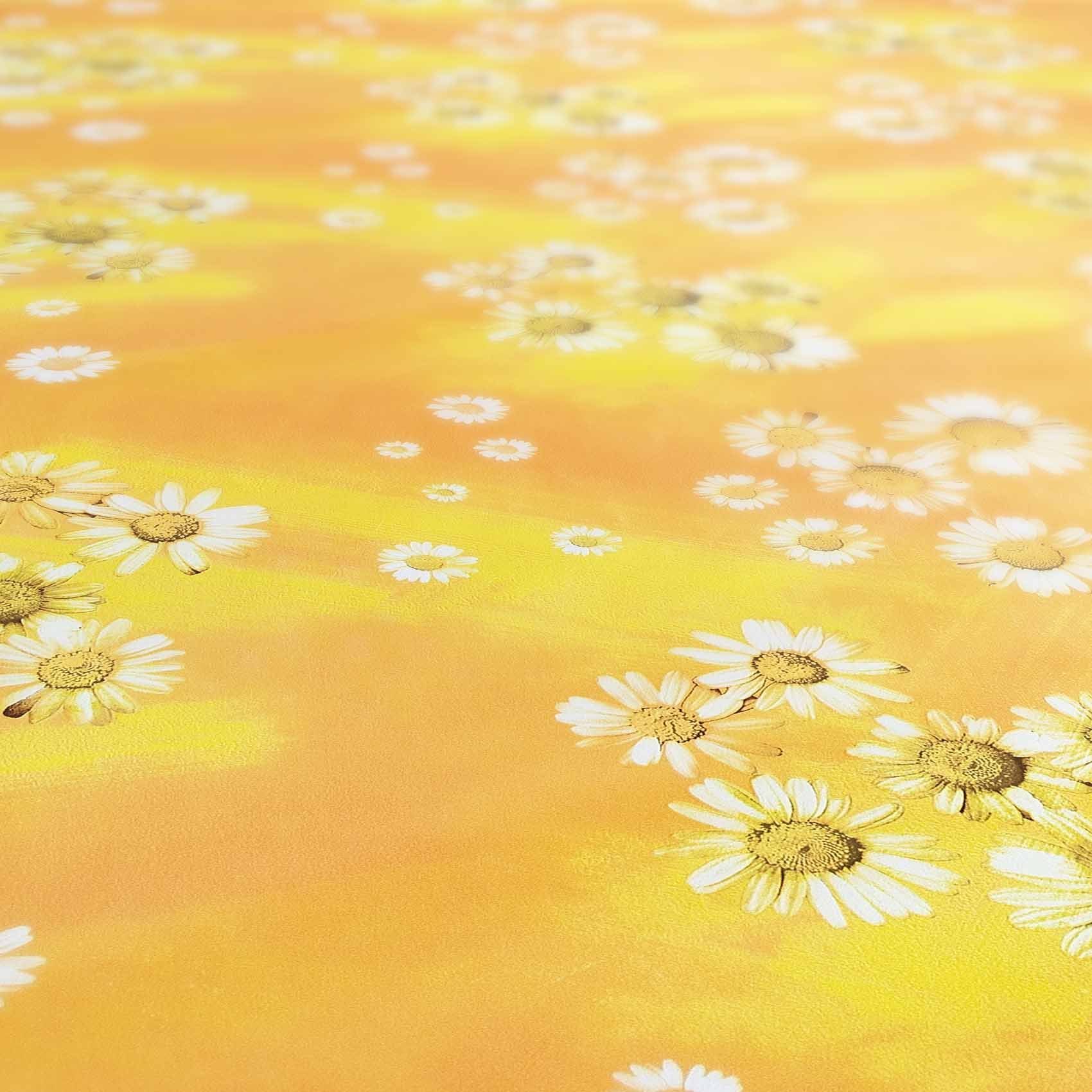 Tischdecke Blumen Breite ANRO Wachstuch Glatt Tischdecke Gelb cm, 140 Wasserabweisend Robust