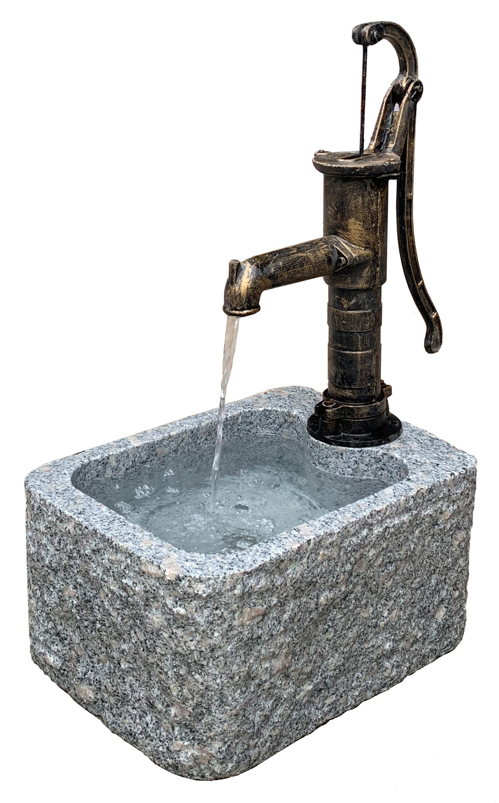 Dehner Gartenbrunnen »Bregenz mit Wasserpumpe, 98 x 30 x 65 cm, Granit