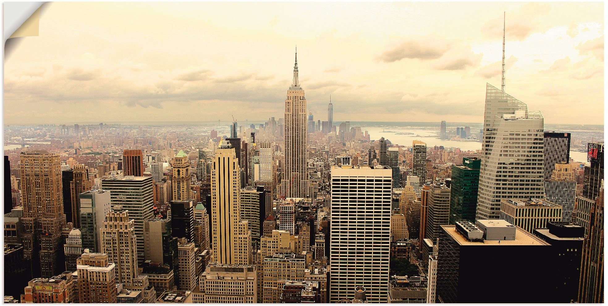 Rabattverkauf im Fachversandhandel Artland Wandbild Skyline Manhattan - Größen Alubild, Wandaufkleber versch. oder Amerika in Leinwandbild, New Poster St), (1 York, als