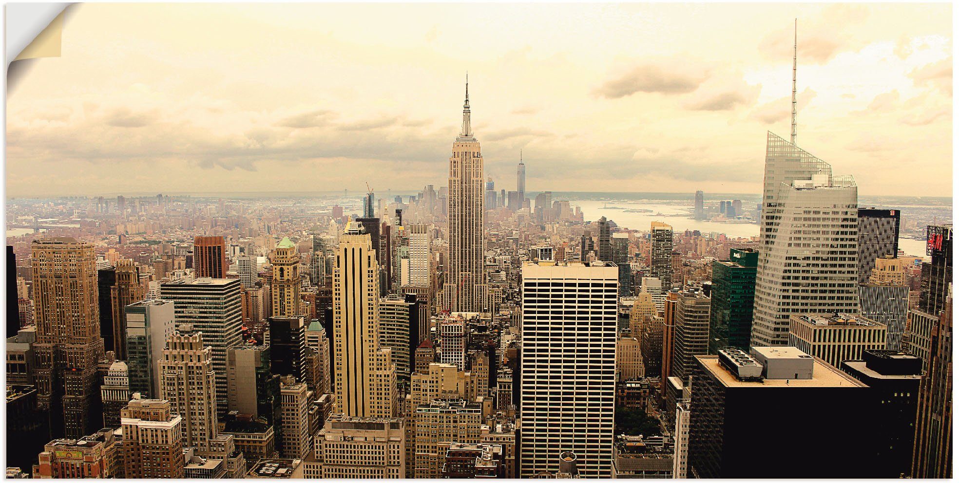 in Wandbild York, Skyline Amerika Manhattan Poster (1 Alubild, Größen New Artland - Wandaufkleber als oder versch. St), Leinwandbild,