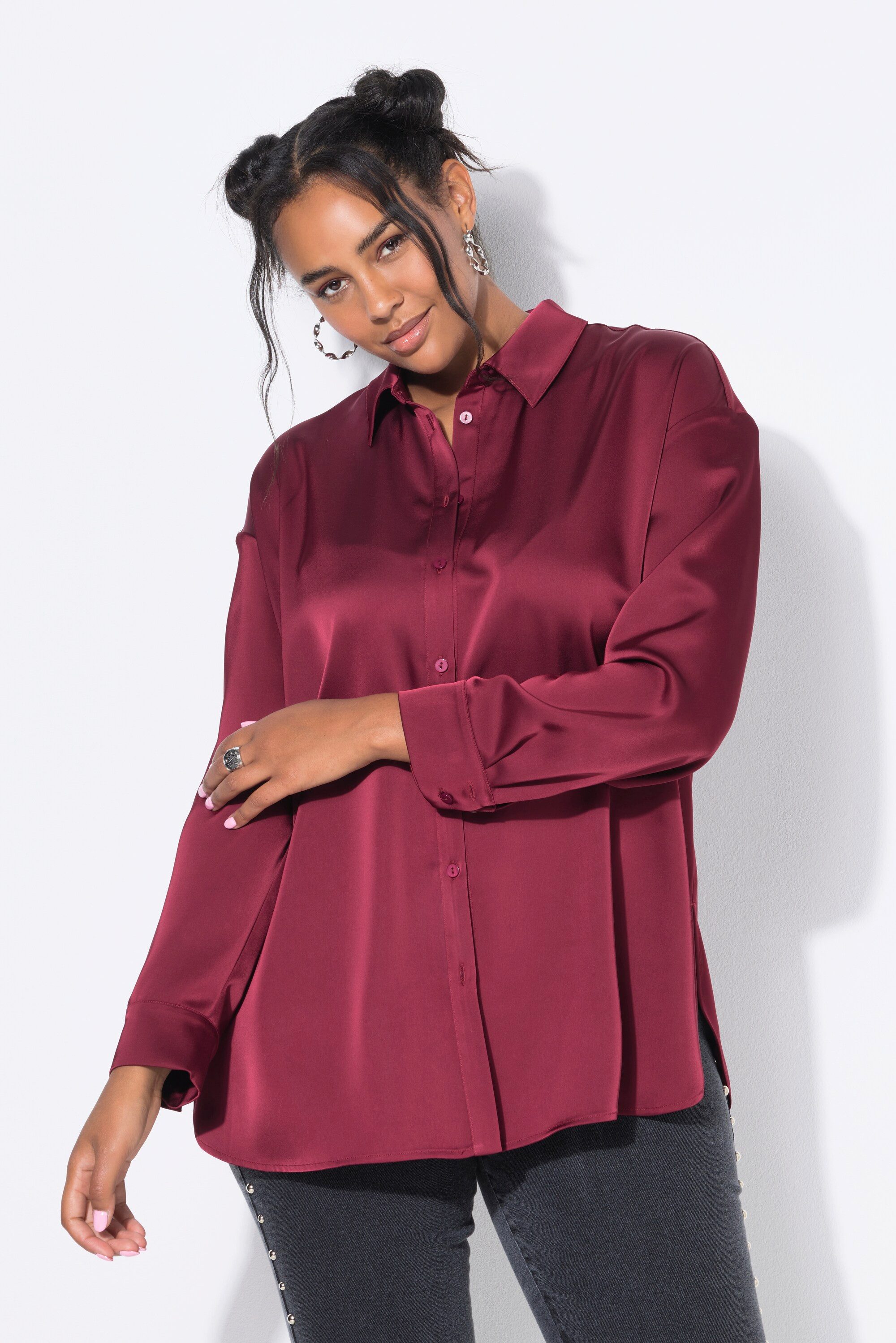 Studio Untold Hemdbluse Hemdbluse oversized Satin günstig online kaufen