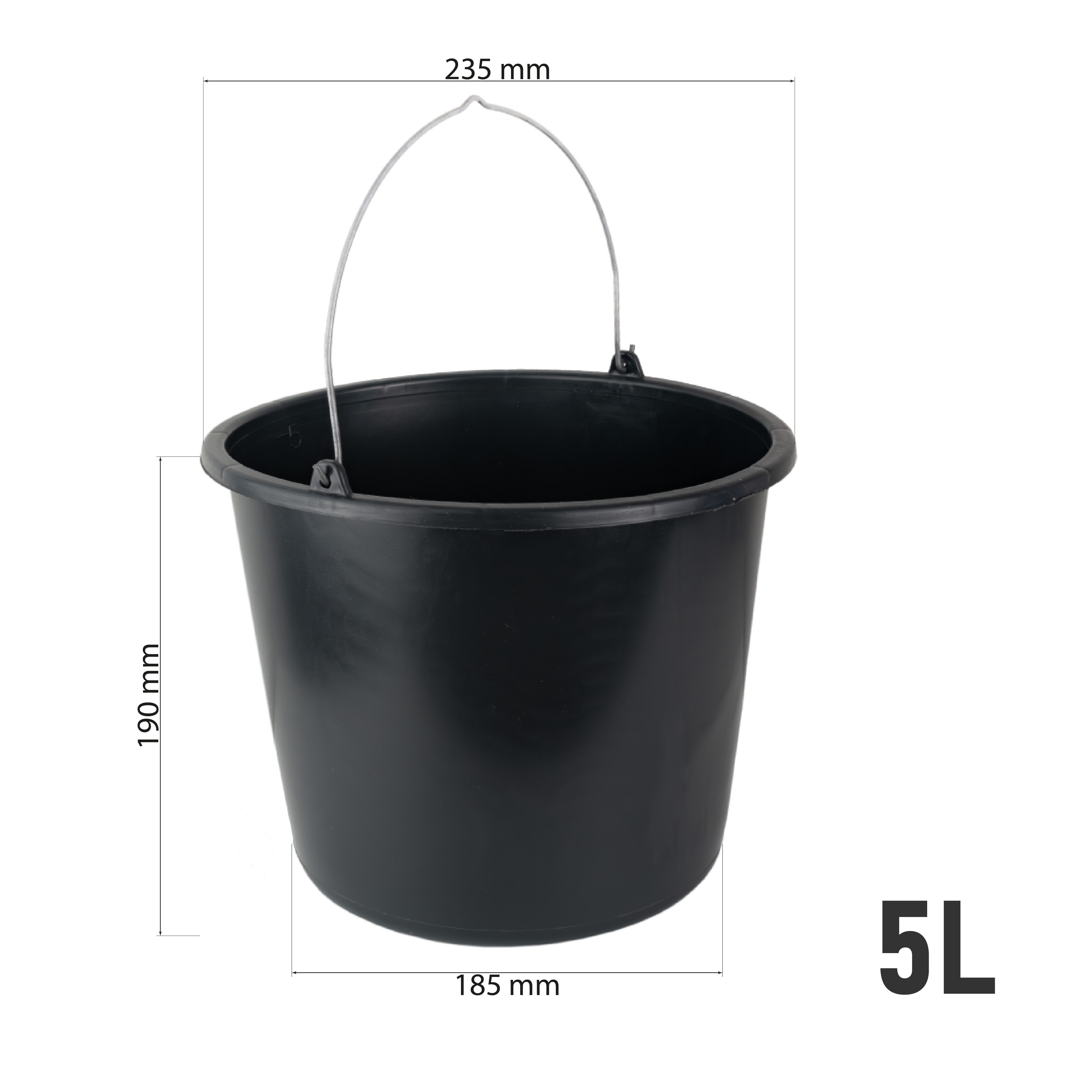 Prima-Online Mörtelkübel Mörtelkübel Baueimer 5L I 10L I 12L I 16L I 20L literskala Putzeimer, 5 Liter