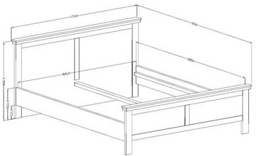 Helvetia Schlafzimmer-Set Evora, (Set, 1 Kleiderschrank - 2 Nachttische - 1 Bett)