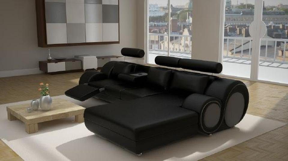 JVmoebel Ecksofa Schwarze Designer Eckcouch Europe in Polstermöbel Wohnlandschaft Made Neu