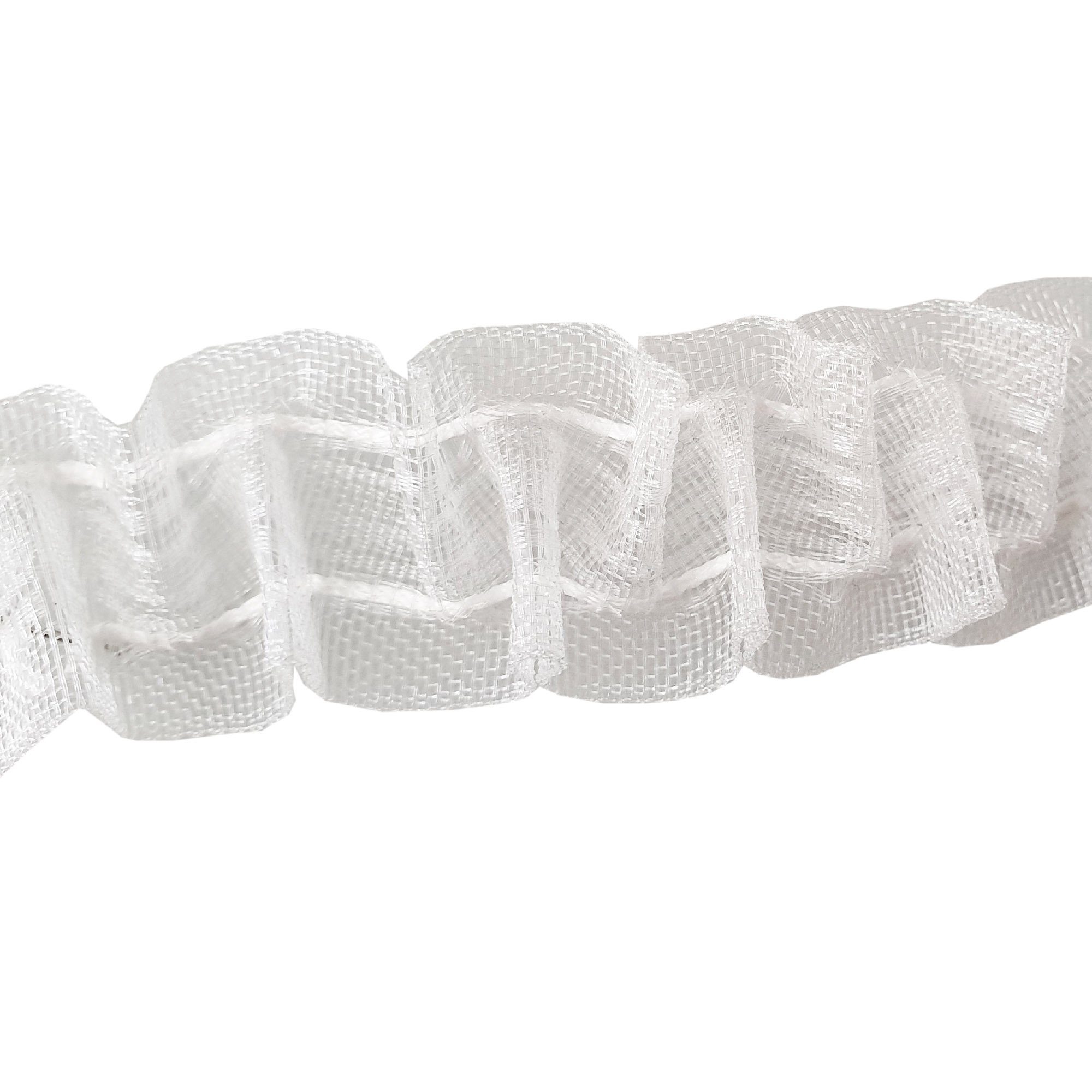 Bestlivings Smokband FM-25-1S, Gardinen, Vorhänge, Gardinenstoff, Gardinenband "Transparent" 25mm, Faltenband zum Aufnähen für Stoffe
