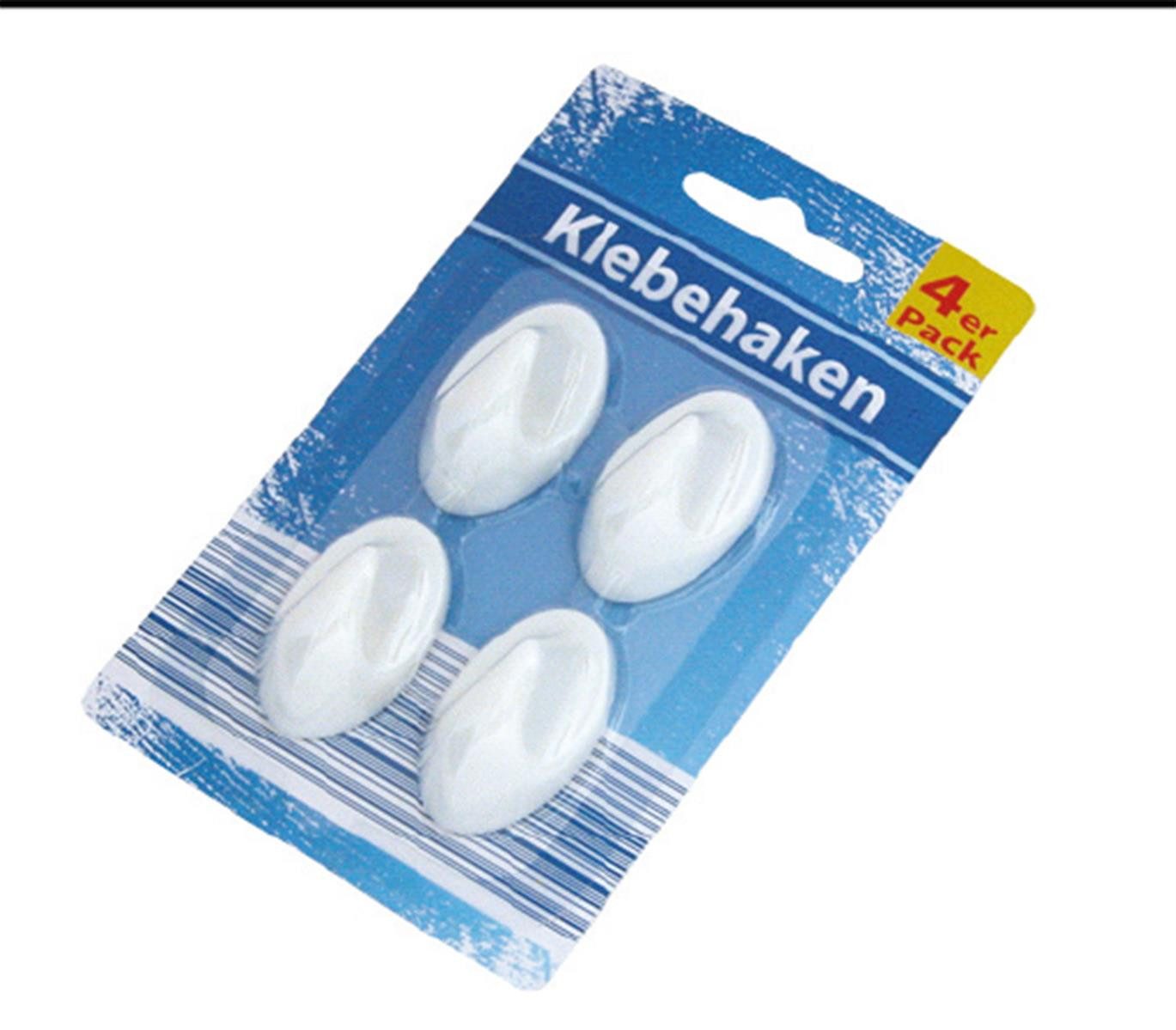 Klebehaken Klebehaken selbstklebend Weiß 4er Set – ohne Bohren, (Stück, 4-St., Klebehaken, Klebepads), Klebehaken weiße Klebehaken Klebehaken 4er Pack selbstklebende Hake