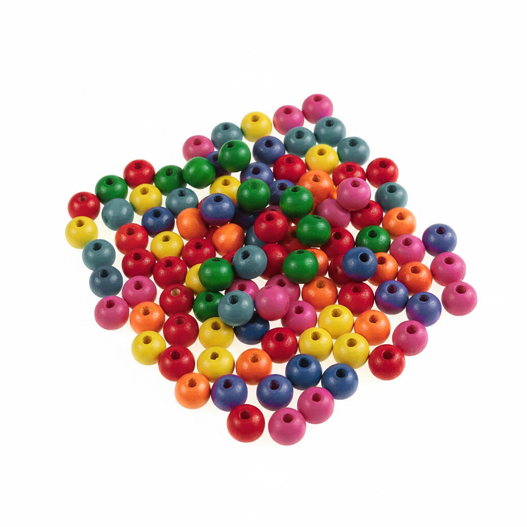 maDDma Bastelperlen 100 Holzperlen rund 12x11mm Bohrung 4mm Perlen Holz, (100 Stk. 100-tlg), rund