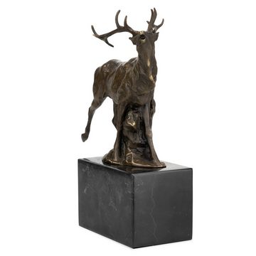 Moritz Skulptur Bronzefigur Rotwild, Bronzefigur Figuren Skulptur für Regal Vitrine Schreibtisch Deko