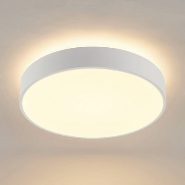 Arcchio LED Deckenleuchte Vanida, dimmbar, LED-Leuchtmittel fest verbaut, warmweiß, Modern, Aluminium, Acryl, weiß, 1 flammig, inkl. Leuchtmittel, LED