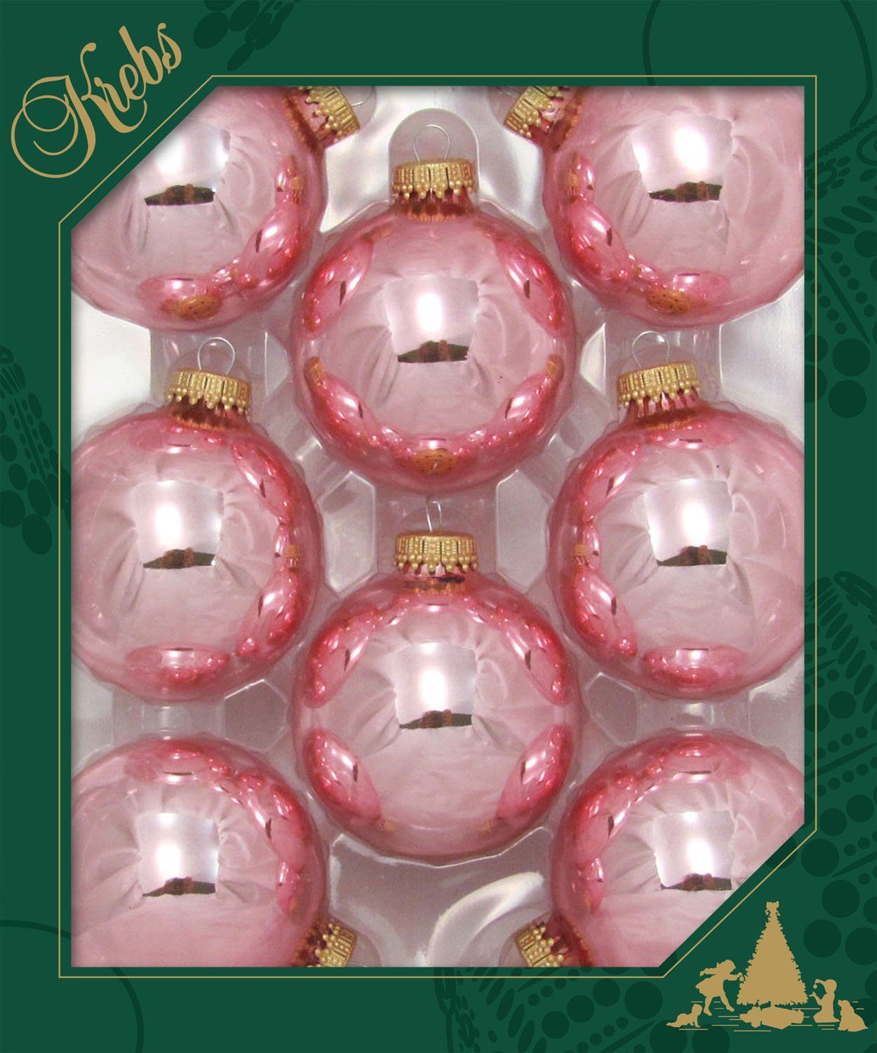 Krebs Glas Lauscha Weihnachtsbaumkugel CBK83305, Weihnachtsdeko, Christbaumschmuck, Christbaumkugeln Glas (8 St), aus Glas