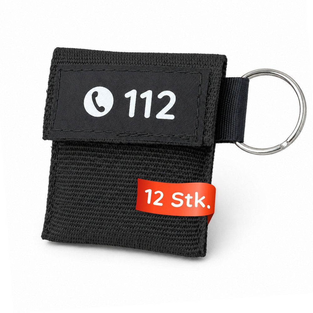 FLEXEO Erste-Hilfe-Set 12 Beatmungstücher, inkl. Schlüsselanhänger., (Set, 12 St), praktischer Schlüsselanhänger