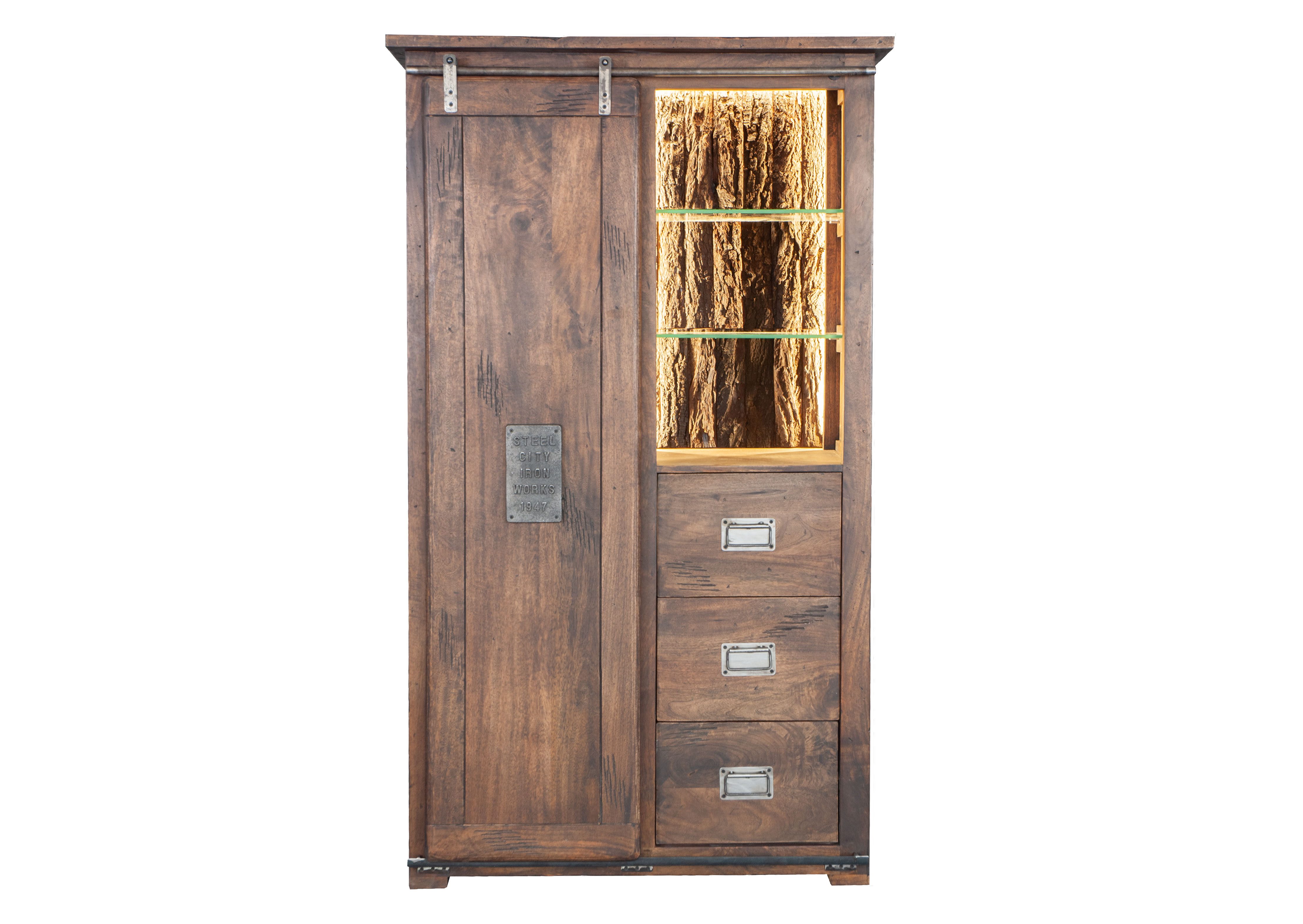 Woodroom Highboard Pali (Mango massiv gewachst dunkelbraun lackiert 100x175 günstig online kaufen
