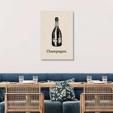 Posterlounge Holzbild Editors Choice, Champagne., Küche Illustration