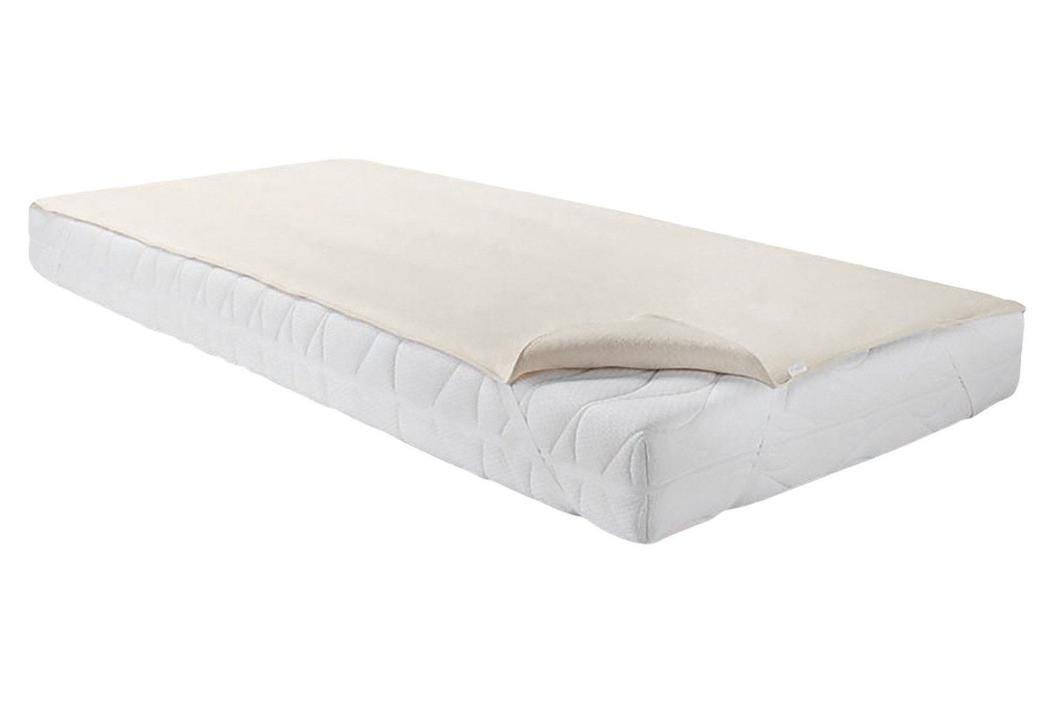 Matratzenauflage CIDRI, 140/150 x 200 cm, Beige, Baumwolle, Wülfing, mit 4 Eckgummizügen, Made in Germany