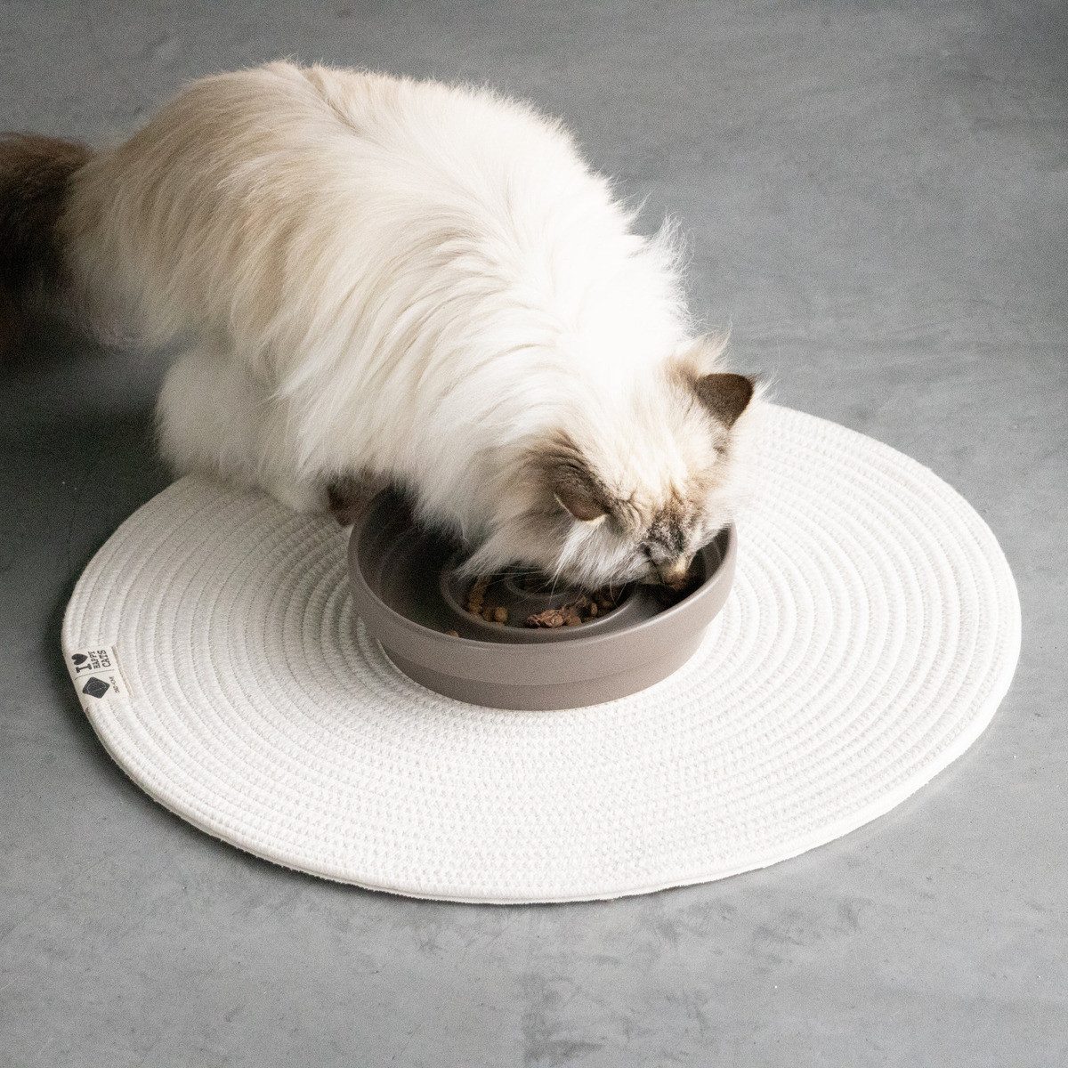 D&D Napfunterlage Platzdeckchen I Love Happy Cats "Jill" beige